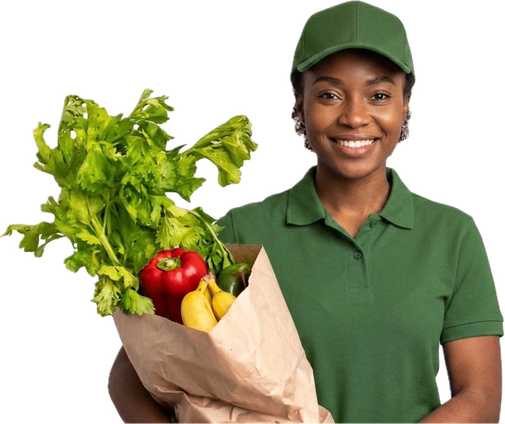 Pristine delivery agent with groceries